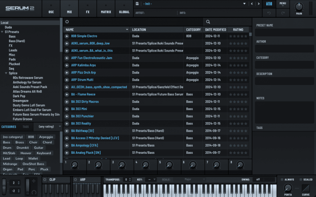 Serum 2 Preset browser